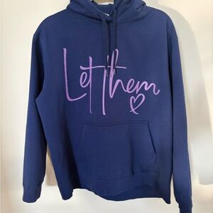 Port & Company Navy Hoodie with Let Them
